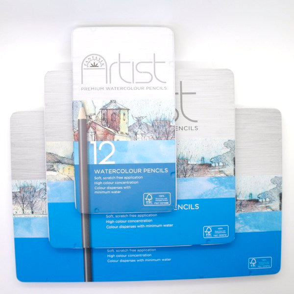 Blikken doos met 24 aquarel-kleurpotloden