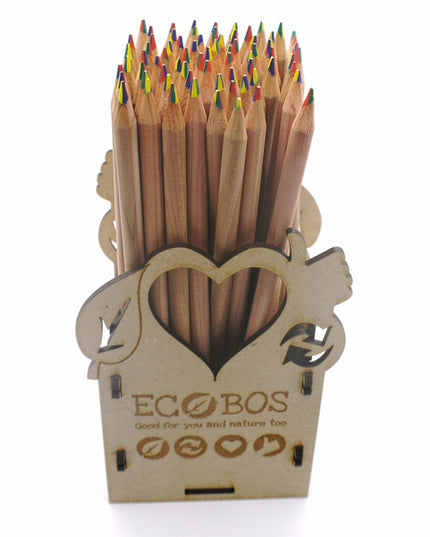 Ecobos koker met 72 regenboogpotloden