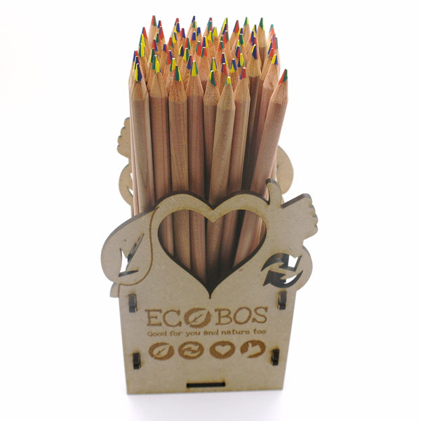 Ecobos koker met 72 regenboogpotloden