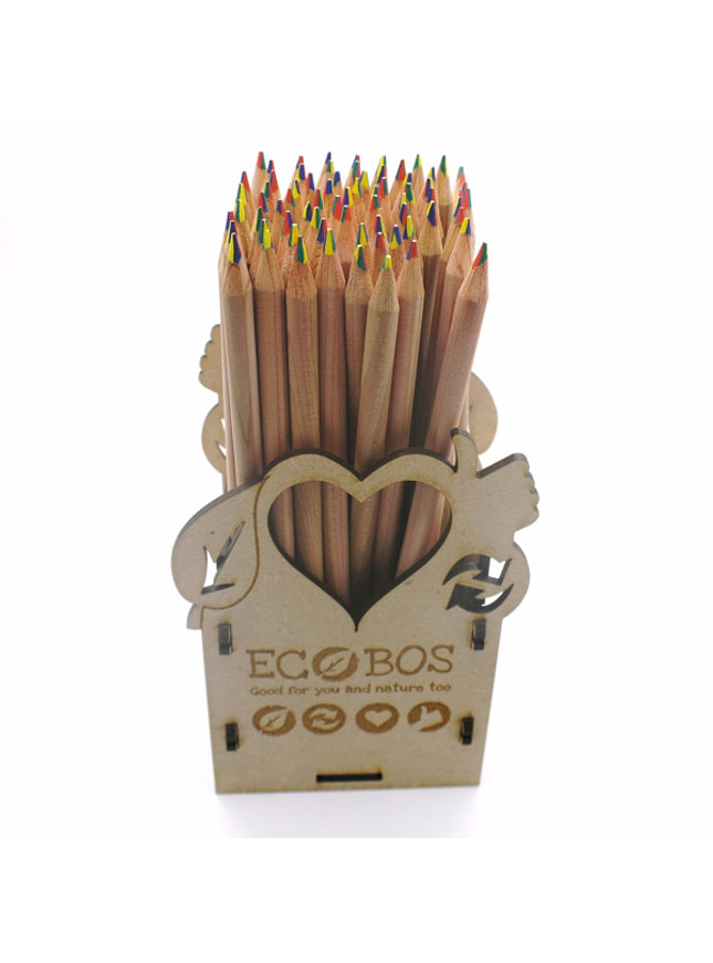Ecobos koker met 72 regenboogpotloden