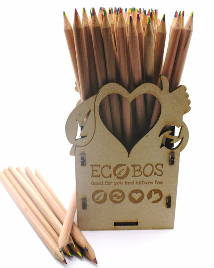 Ecobos koker met 72 regenboogpotloden