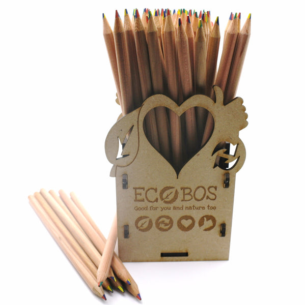 Ecobos koker met 72 regenboogpotloden