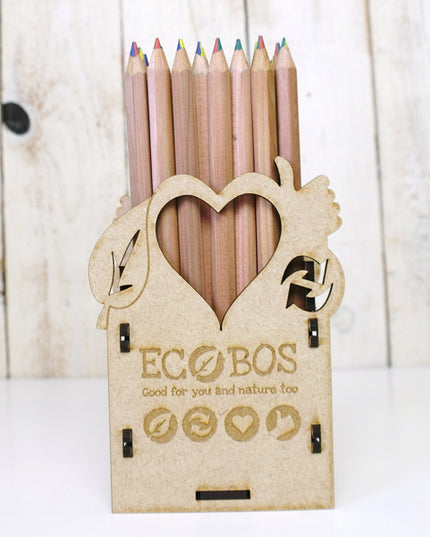 Ecobos koker met 36 maxi-regenboogpotloden - FSC 100%
