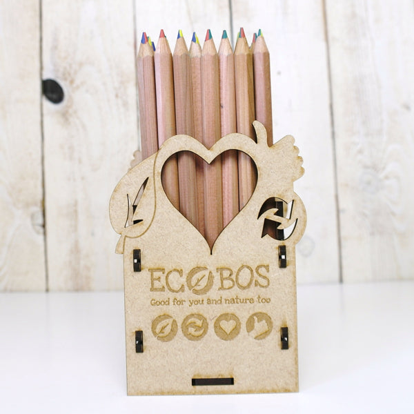 Ecobos koker met 36 maxi-regenboogpotloden - FSC 100%