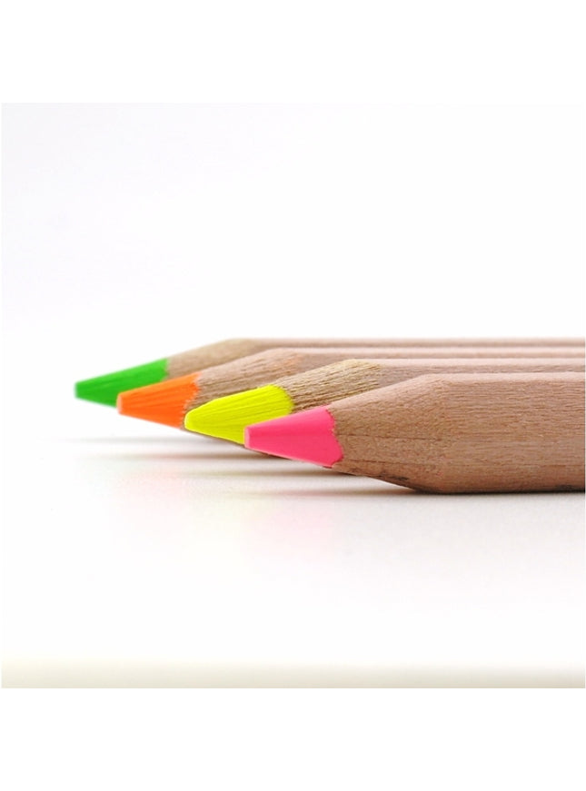 Ecobos blister 4x 1 fluo-kleurdikkerd GEEL/ORANJE/ROZE/GRO