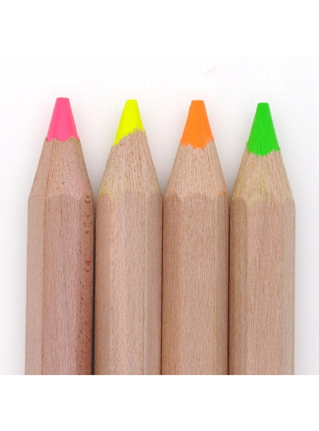 Ecobos blister 4x 1 fluo-kleurdikkerd GEEL/ORANJE/ROZE/GRO