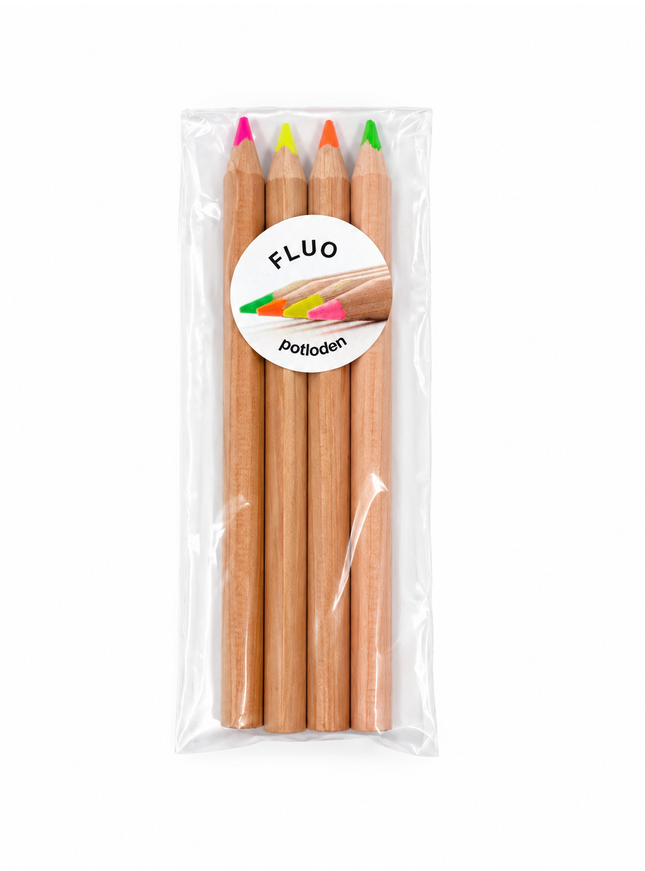 Ecobos blister 4x 1 fluorescent color thicker YELLOW/ORANGE/PINK/GRO
