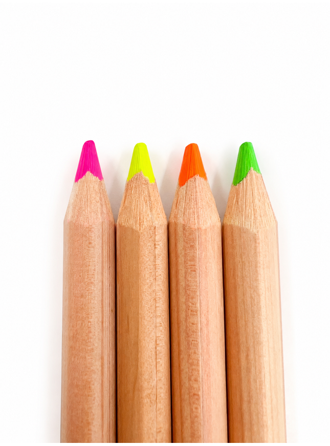 Ecobos blister 4x 1 fluorescent color thicker YELLOW/ORANGE/PINK/GRO