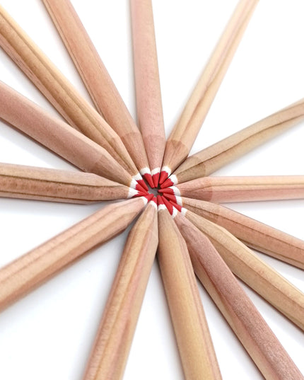 Rond kleurpotlood met zaden - rood : anjer