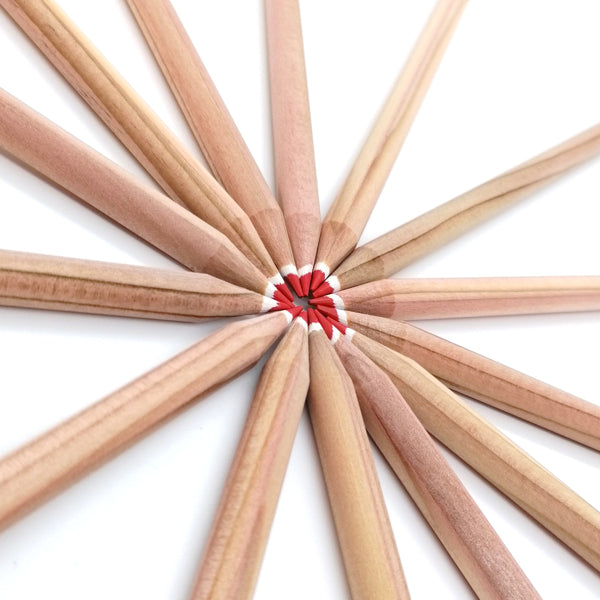 Rond kleurpotlood met zaden - rood : anjer