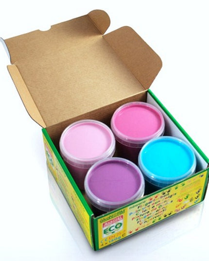 vingerverf "Princess Ecofee" 4 kleuren (4x 150ml) - lichtroze, donkerroze, paars, turkoois