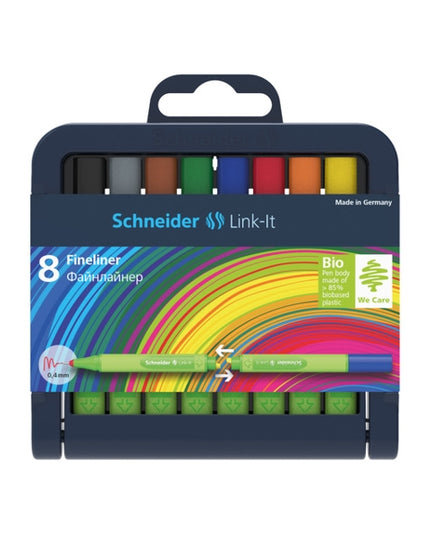 fineliner Link-it - bio-kunststof - 0,4 mm - 8 kleuren