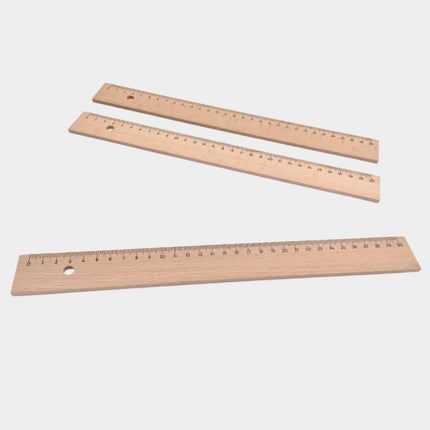 houten lat 30 cm met staalkant
