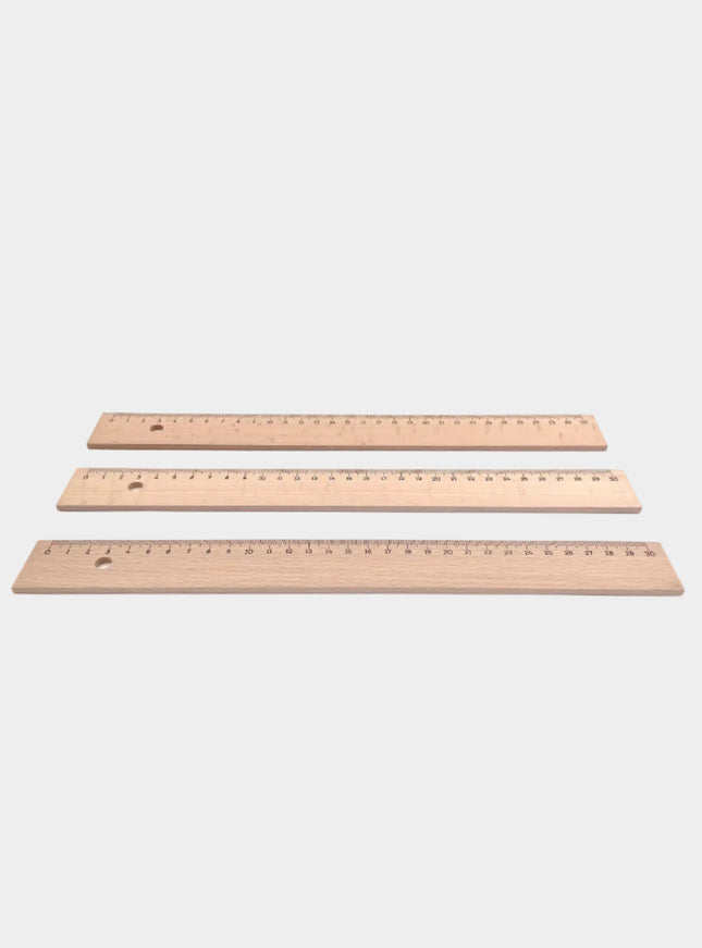houten lat 30 cm met staalkant