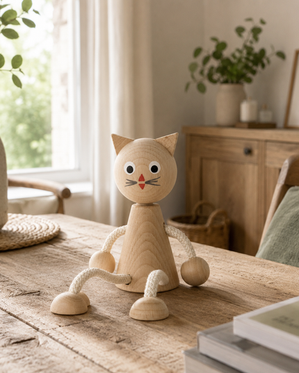 zitfiguur poes, blank