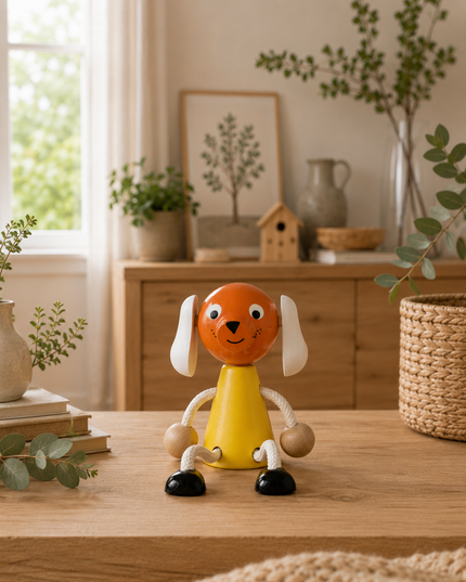 zitfiguur hond, gekleurd