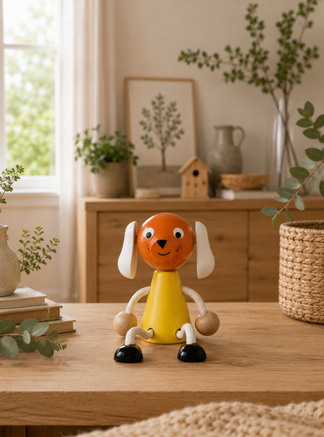 zitfiguur hond, gekleurd