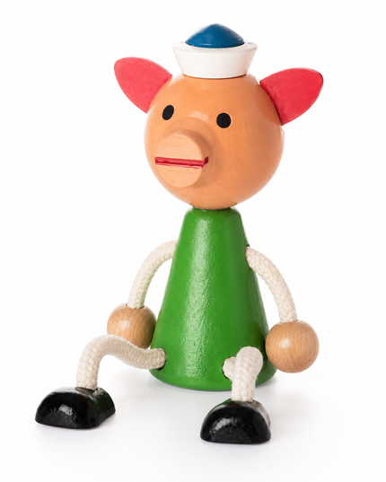 zitfiguur varken, gekleurd