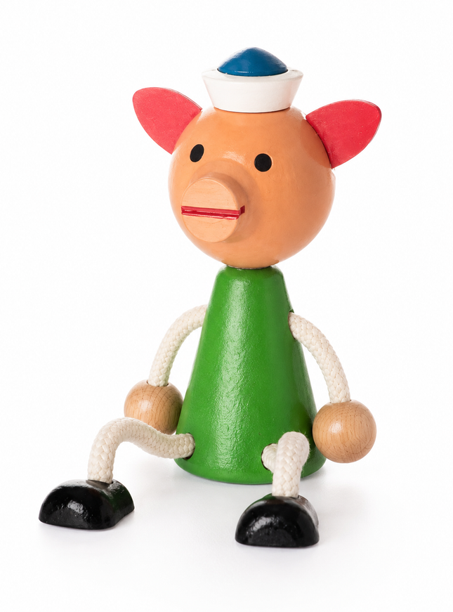 zitfiguur varken, gekleurd