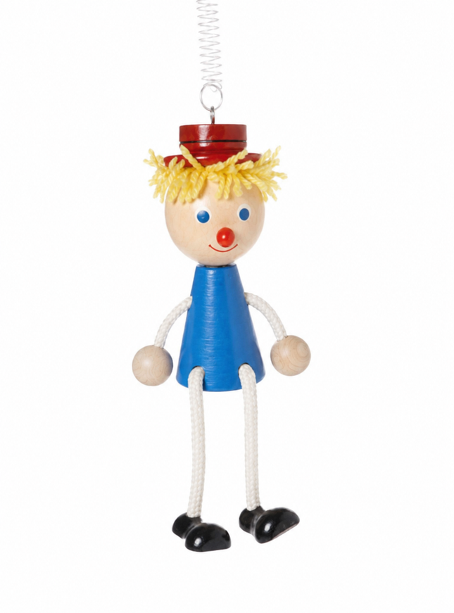 zitfiguur aan veer jongen, gekleurd