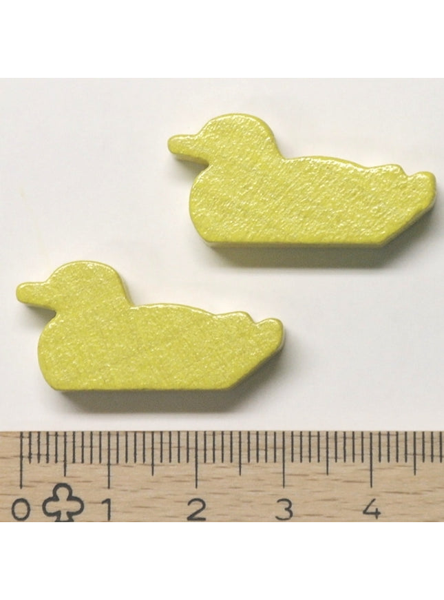 houten figuur eend geel - ca. 30x15x8 mm