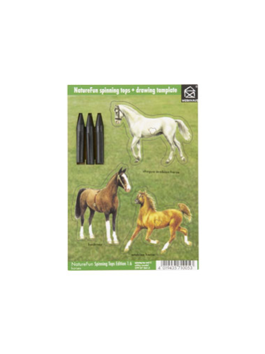 kaart met 3 tollen - paarden
