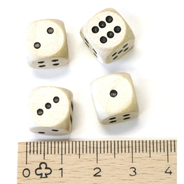 houten dobbelsteen met zwarte ogen - 12 mm