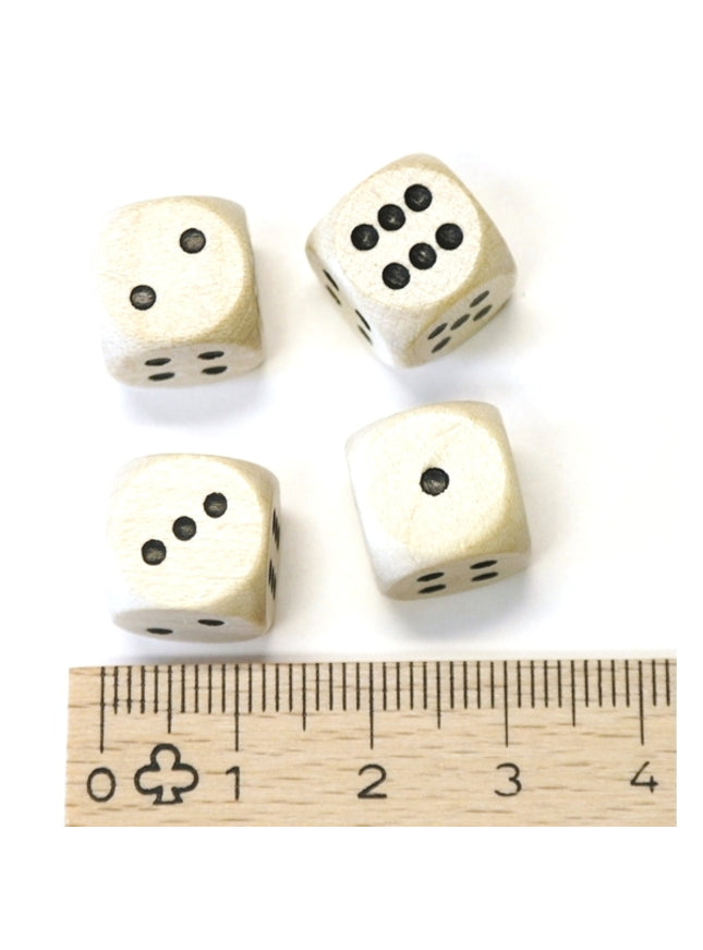 houten dobbelsteen met zwarte ogen - 12 mm