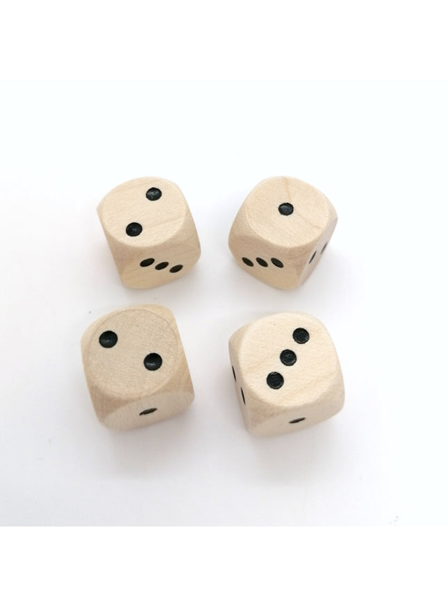 houten dobbelsteen met zwarte ogen 1/2/3 - 16 mm