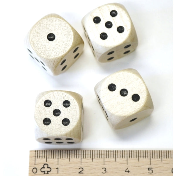 houten dobbelsteen met zwarte ogen - 20 mm