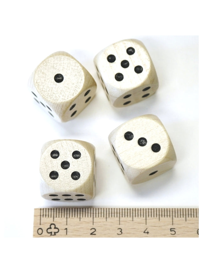 houten dobbelsteen met zwarte ogen - 20 mm