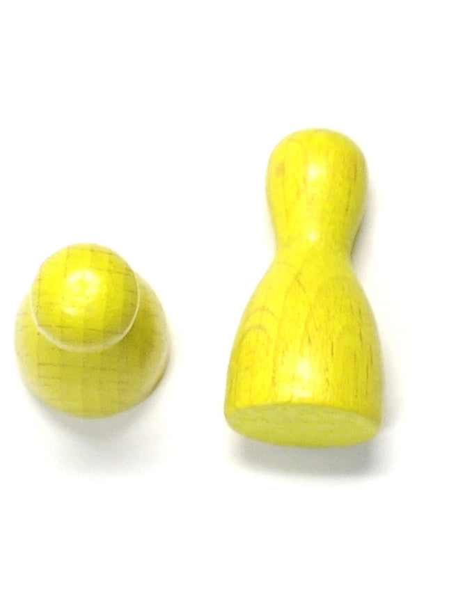 houten pion "Halmakegel" - ca. 12x24 mm - geel
