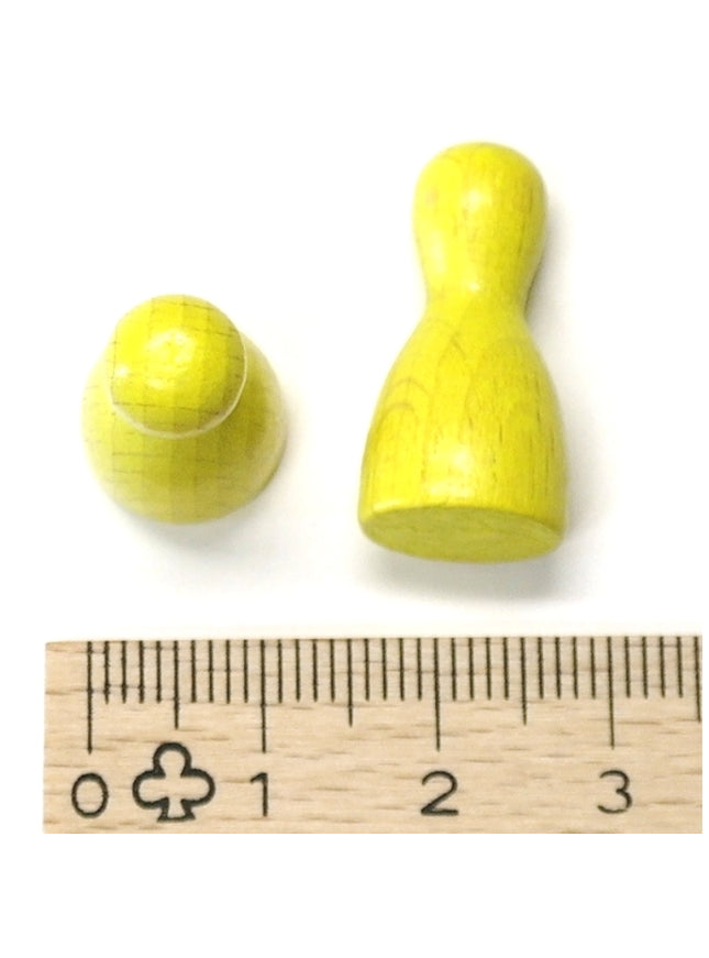 houten pion "Halmakegel" - ca. 12x24 mm - geel