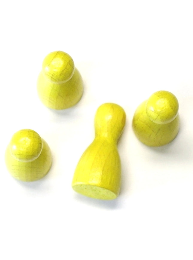 houten pion "Halmakegel" - ca. 12x24 mm - geel