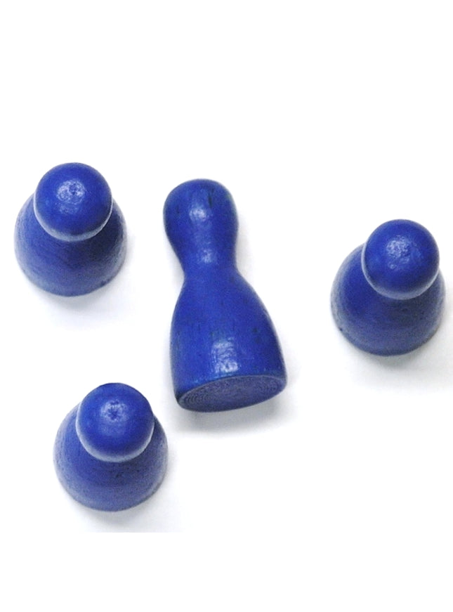 houten pion "Halmakegel" - ca. 12x24 mm - blauw