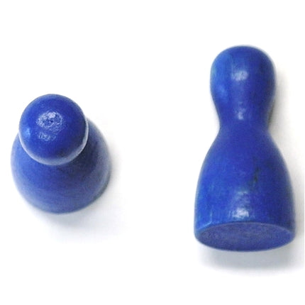 houten pion "Halmakegel" - ca. 12x24 mm - blauw