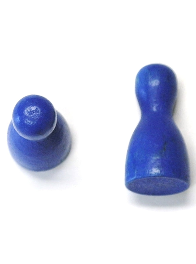 houten pion "Halmakegel" - ca. 12x24 mm - blauw