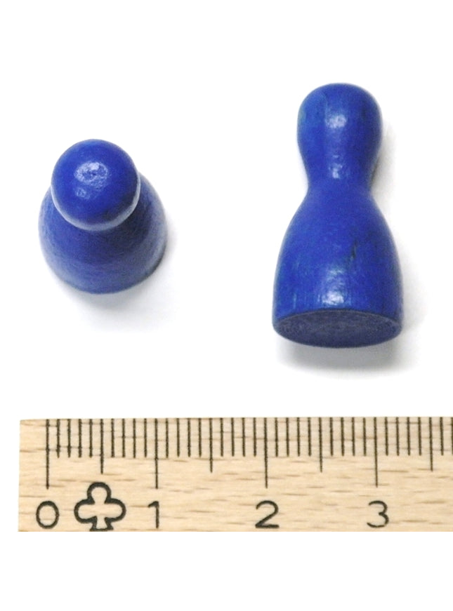 houten pion "Halmakegel" - ca. 12x24 mm - blauw