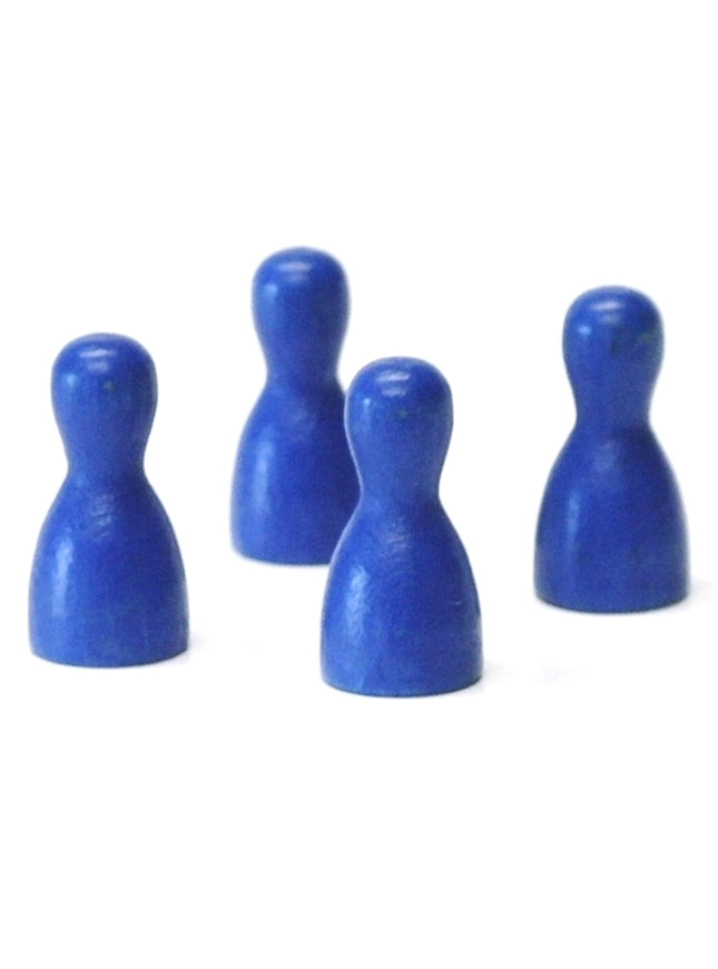 houten pion "Halmakegel" - ca. 12x24 mm - blauw