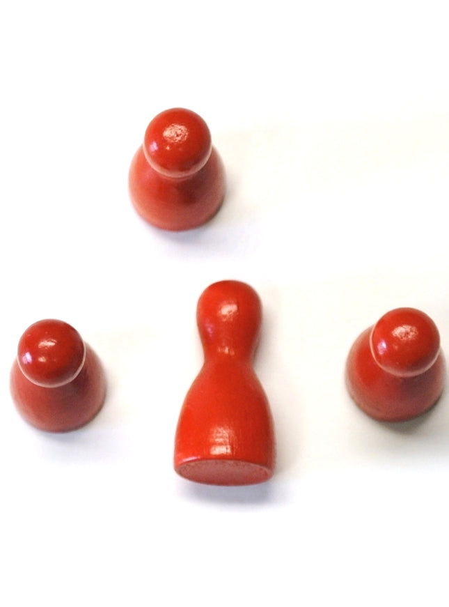houten pion "Halmakegel" - ca. 12x24 mm - rood