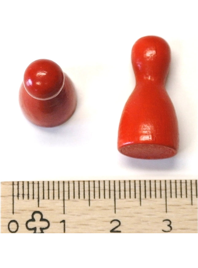 houten pion "Halmakegel" - ca. 12x24 mm - rood