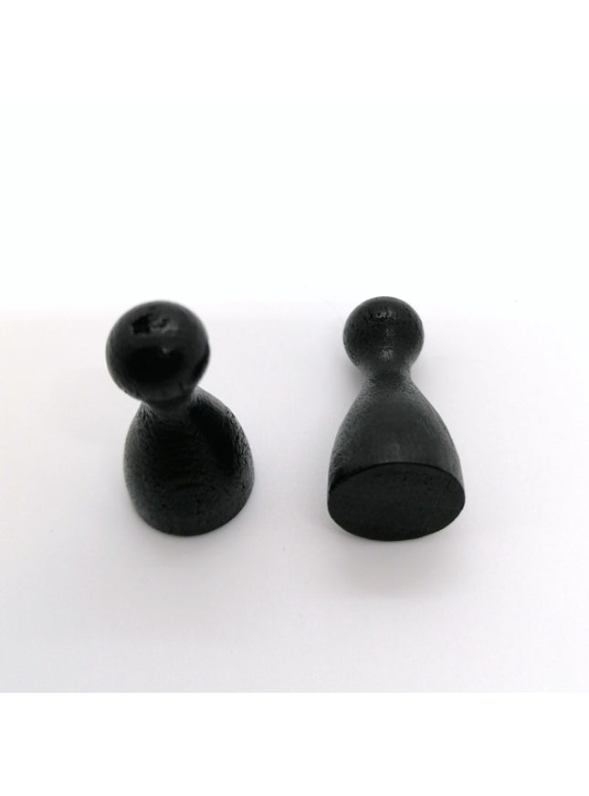 houten pion "Halmakegel" - ca. 12x24 mm - zwart