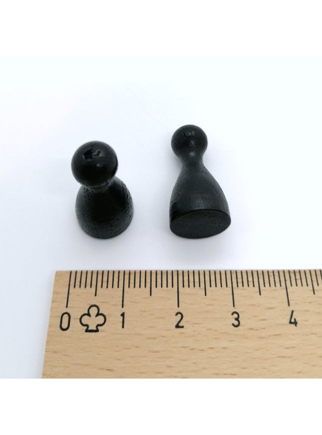houten pion "Halmakegel" - ca. 12x24 mm - zwart
