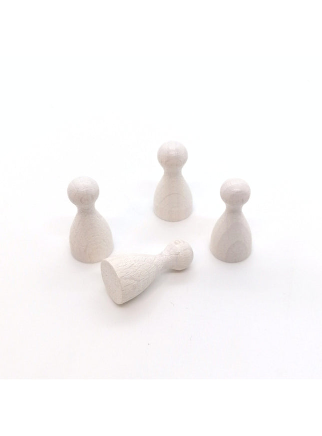 houten pion "Halmakegel" - ca. 12x24 mm - wit