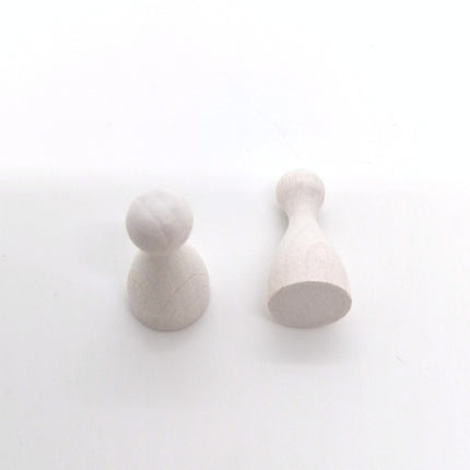 houten pion "Halmakegel" - ca. 12x24 mm - wit