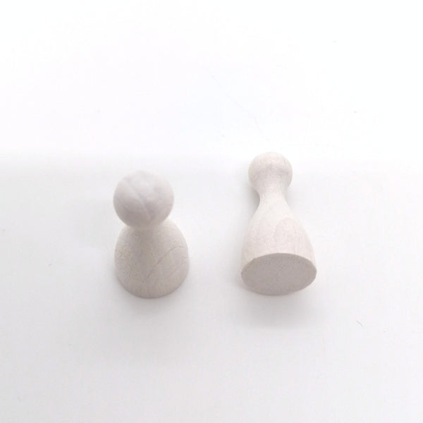 houten pion "Halmakegel" - ca. 12x24 mm - wit