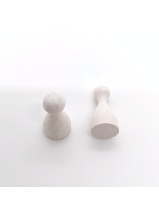 houten pion "Halmakegel" - ca. 12x24 mm - wit