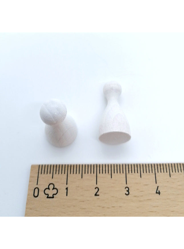 houten pion "Halmakegel" - ca. 12x24 mm - wit