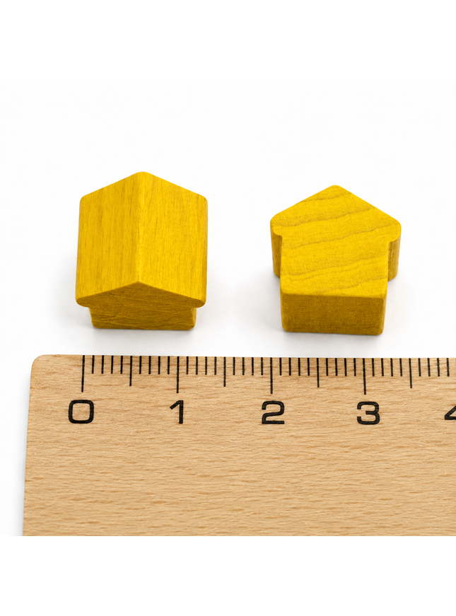 wooden hotel - approx. 12x13x12 mm - yellow