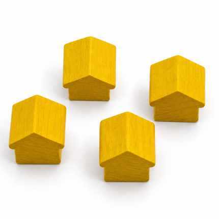 houten hotel - ca. 12x13x12 mm - geel